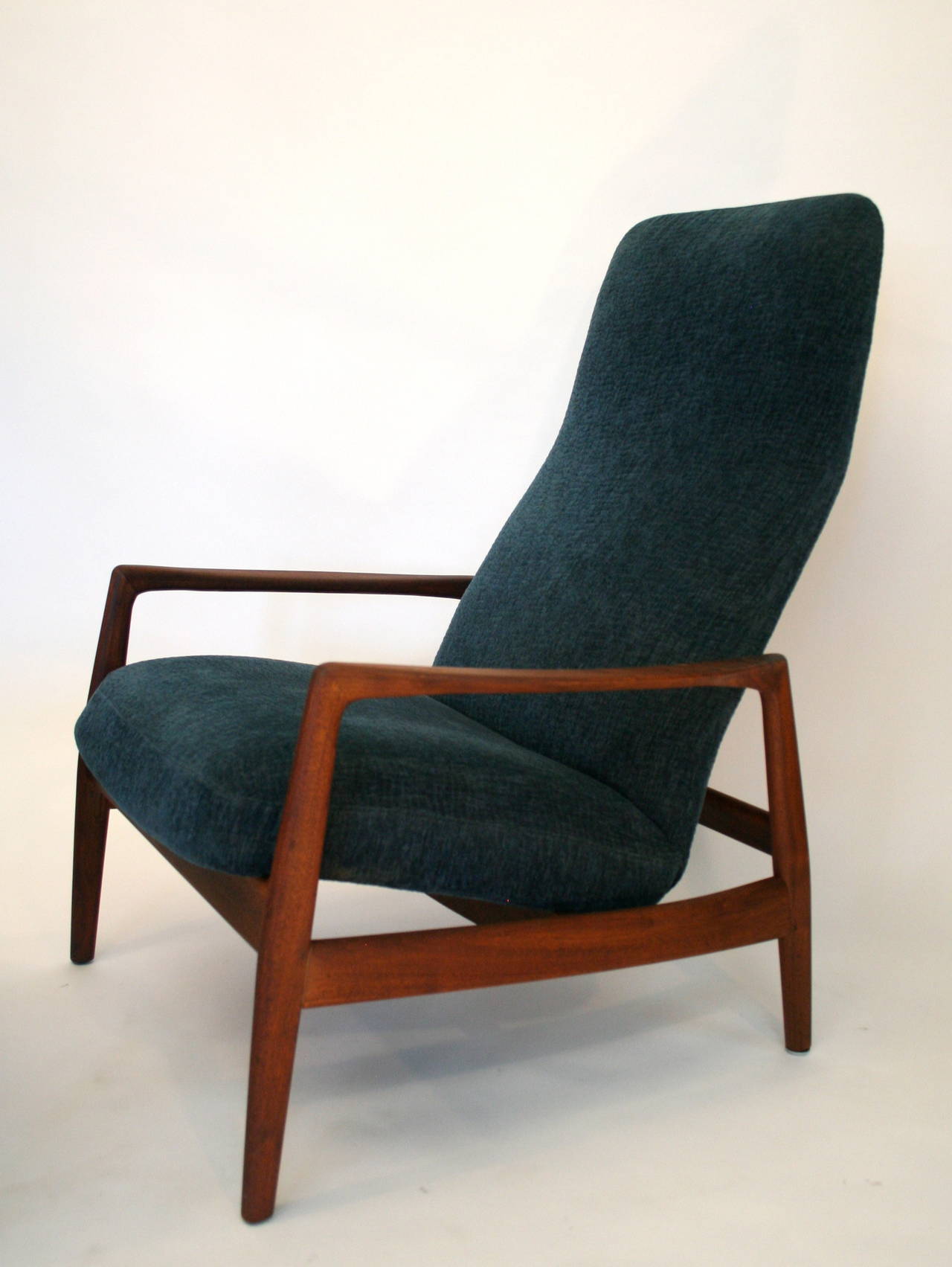 Swedish Highback Lounge Chair and Ottoman by Folke Ohlsson for Dux