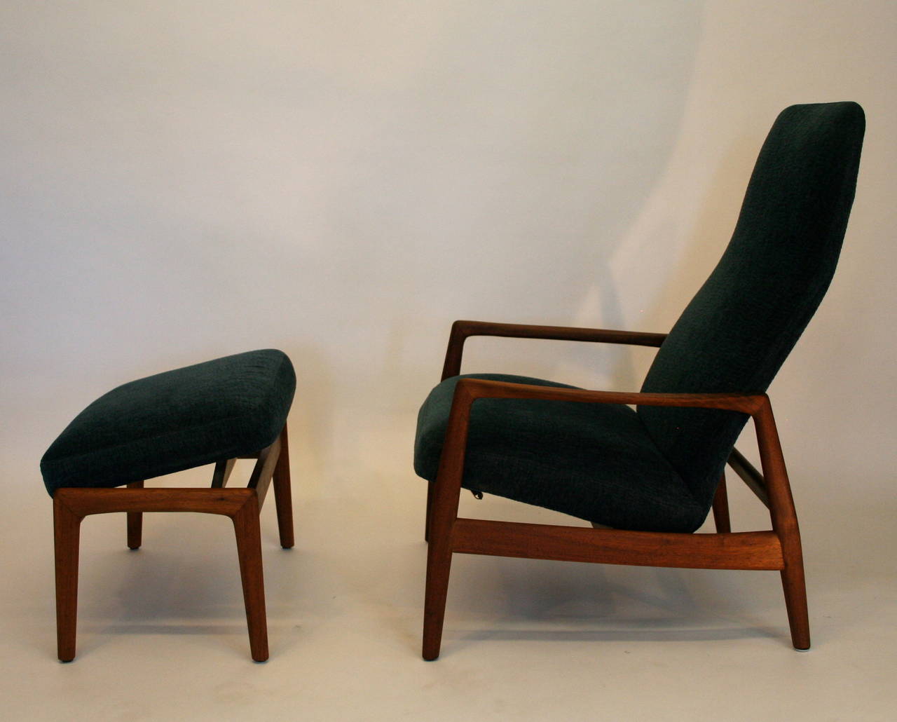 Mid-20th Century Highback Lounge Chair and Ottoman by Folke Ohlsson for Dux