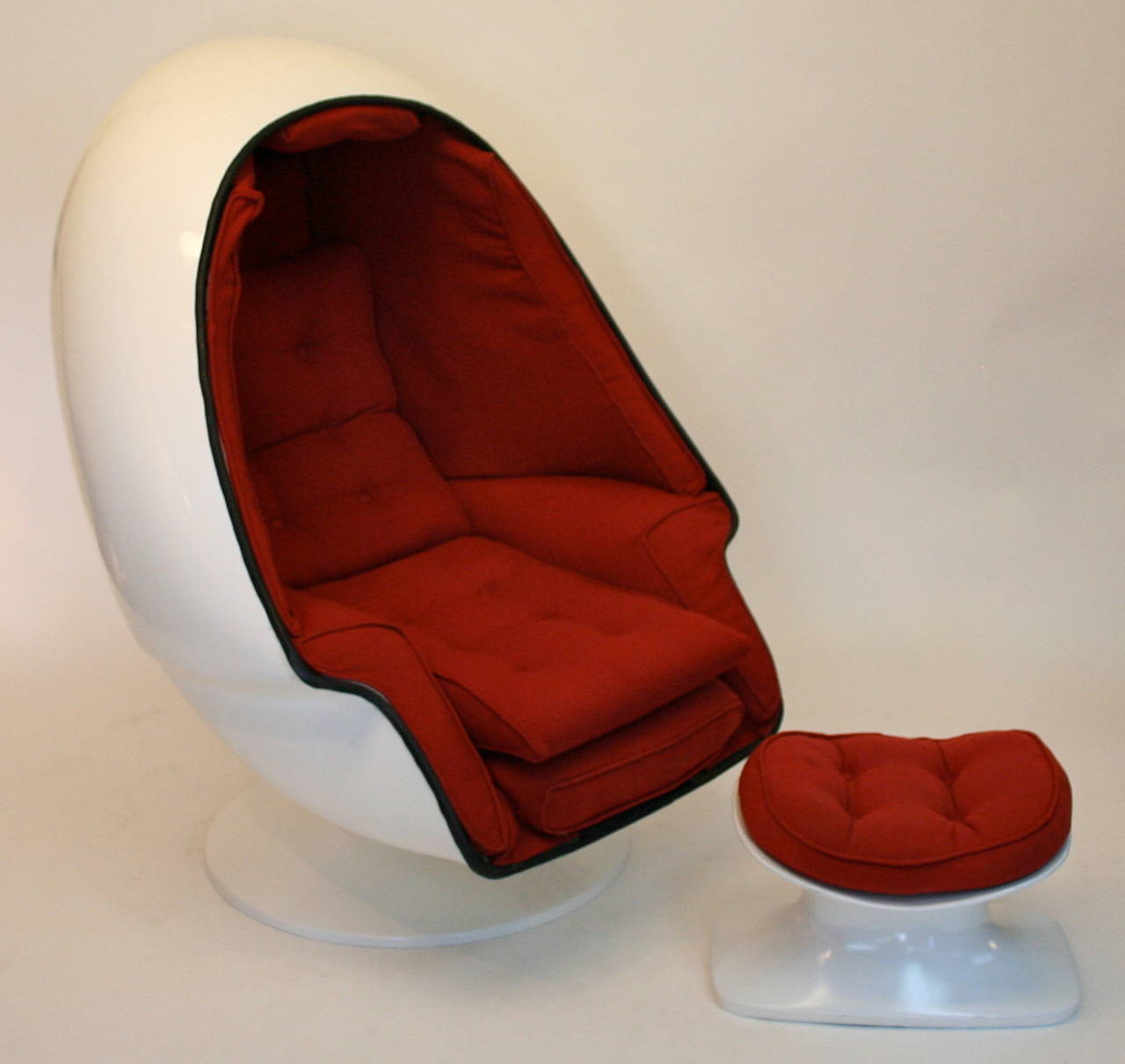 Rare Tony Casello Associates Egg Chair and Ottoman for 