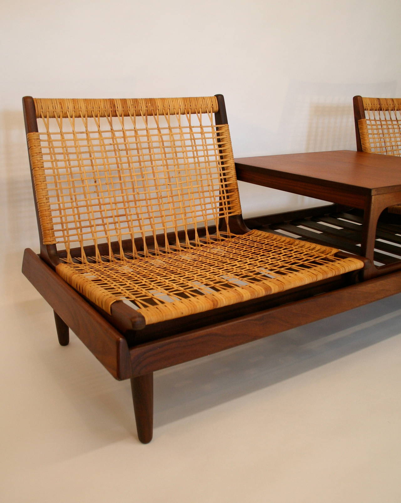 Danish Hans Olsen Modular Teak and Cane Sofa Set