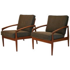 Pair of Kai Kristiansen Lounge Chairs for Magnus Olesen