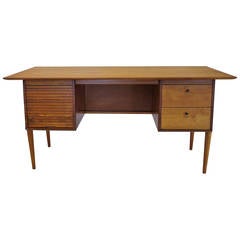 Mid-Century Modern Solid Maple Desk