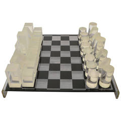 1970s Modern Lucite Chess Set