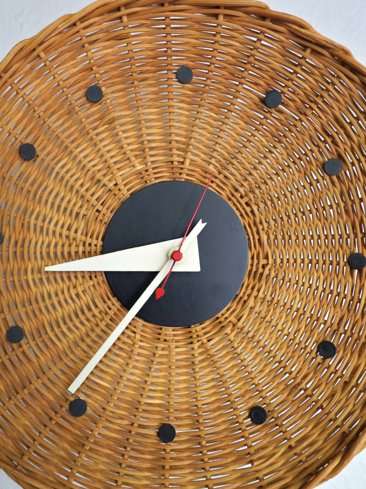 George Nelson Round Basket Wall Clock for Howard Miller In Good Condition In San Diego, CA