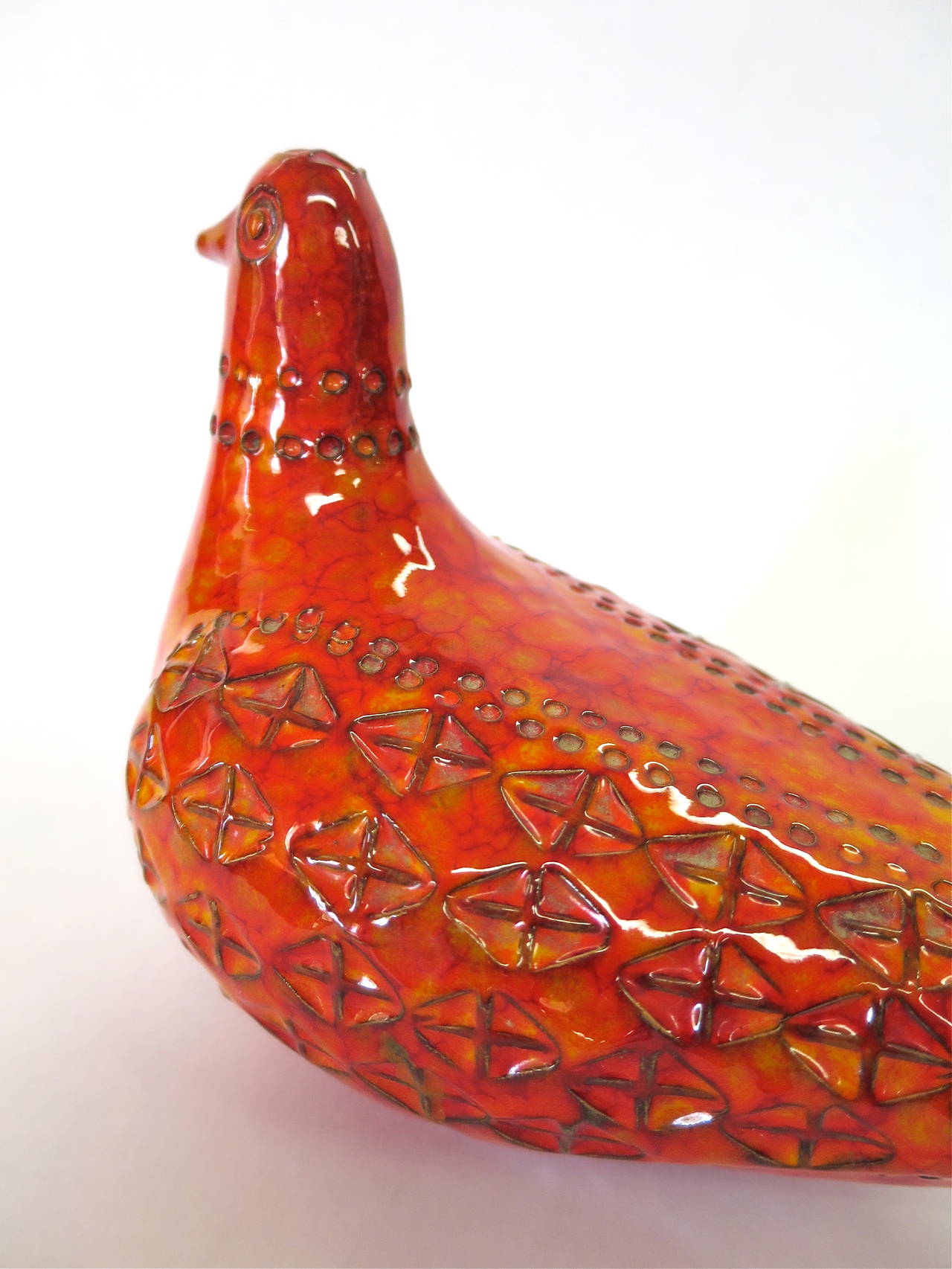 Mid-Century Modern Bitossi Glazed Ceramic Bird for Raymor