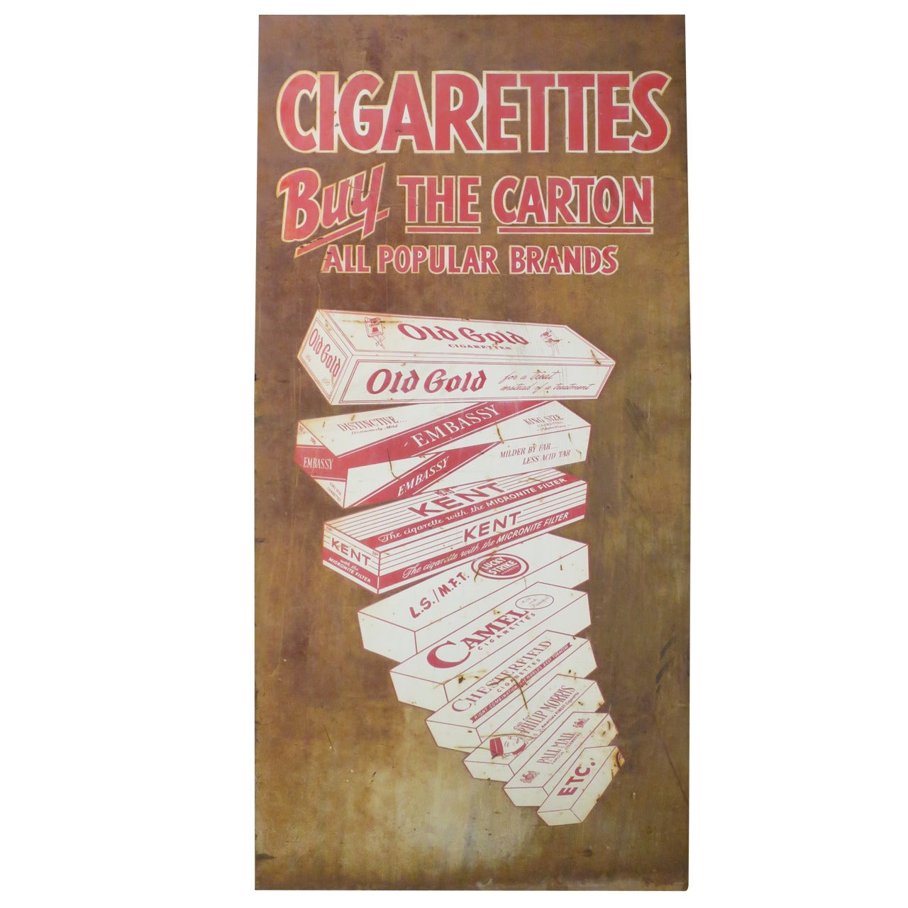 Vintage Metal Cigarette Advertising Sign