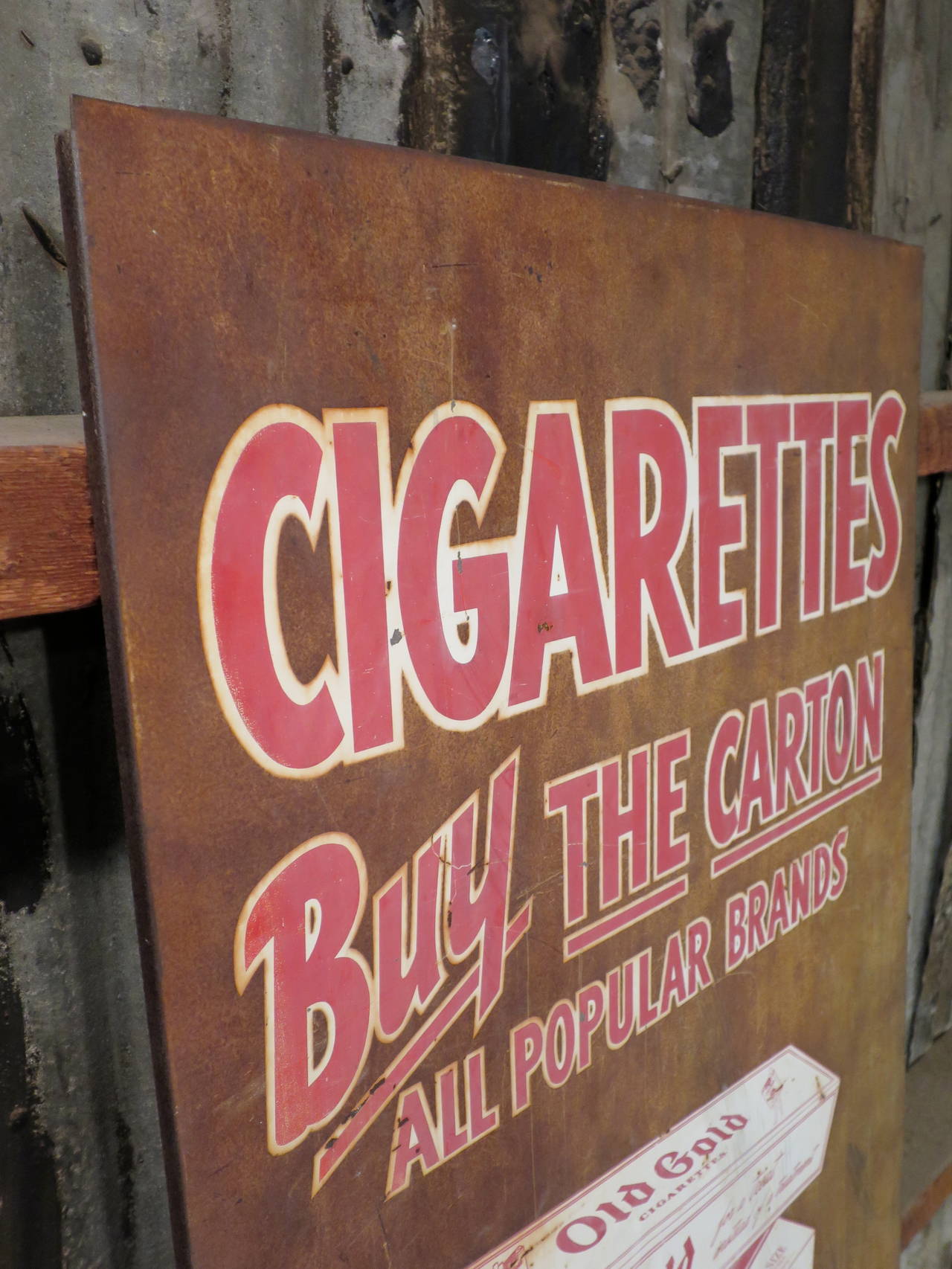 Mid-20th Century Vintage Metal Cigarette Advertising Sign