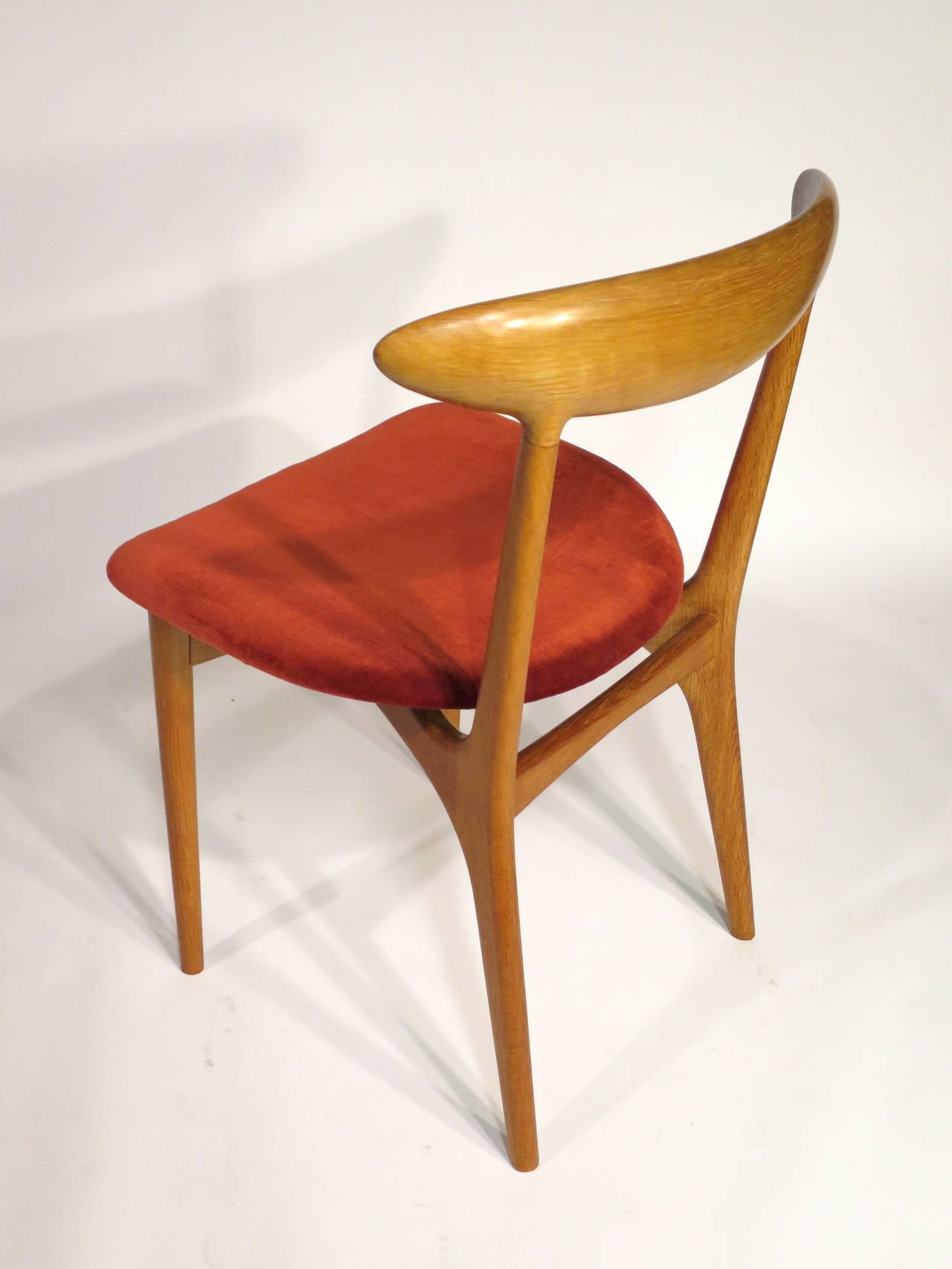 Oak Set of Six Mid-Century Chairs by Kurt Ostervig