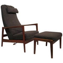 Folke Ohlsson DUX Reclining Lounge Chair & Ottoman