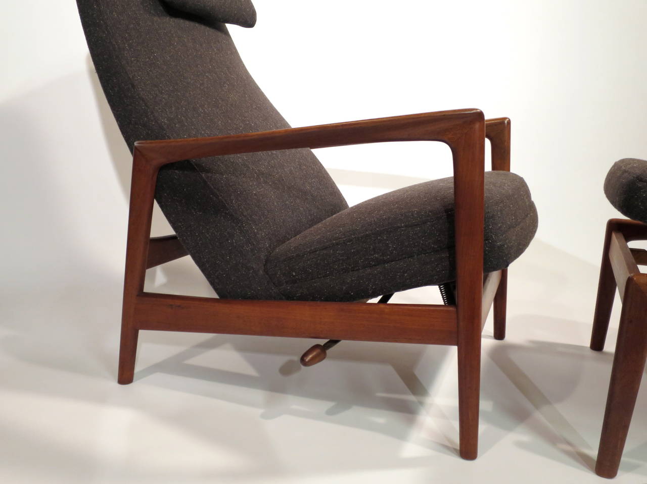 Folke Ohlsson DUX Reclining Lounge Chair and Ottoman at 1stDibs