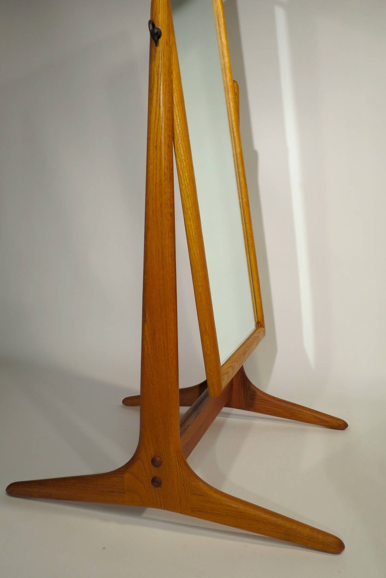 Mid-Century Cheval Floor Mirror at 1stDibs