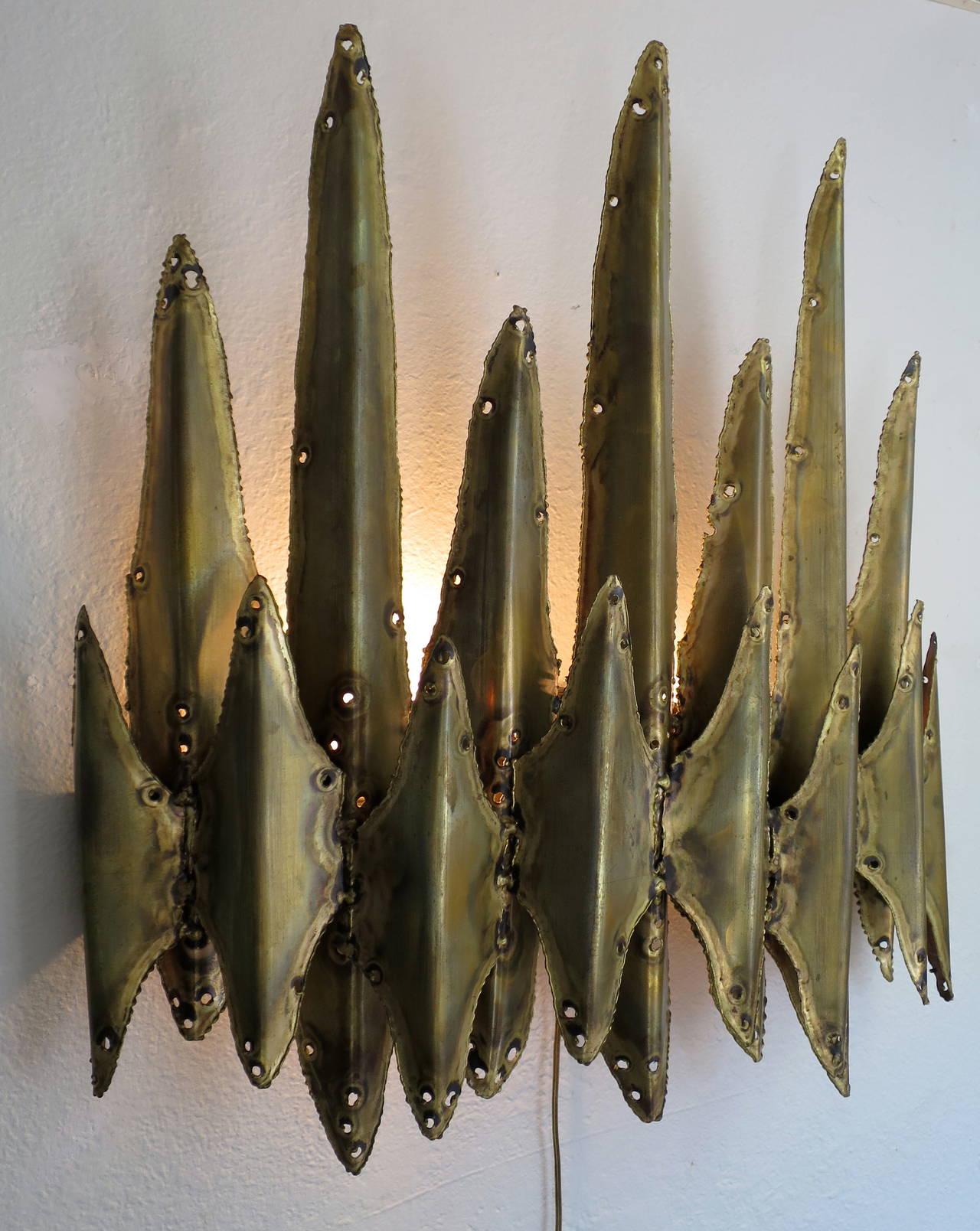 Late 20th Century Brutalist Wall Sconce by Tom Greene
