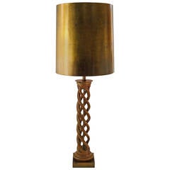 James Mont Carved Helix Table Lamp