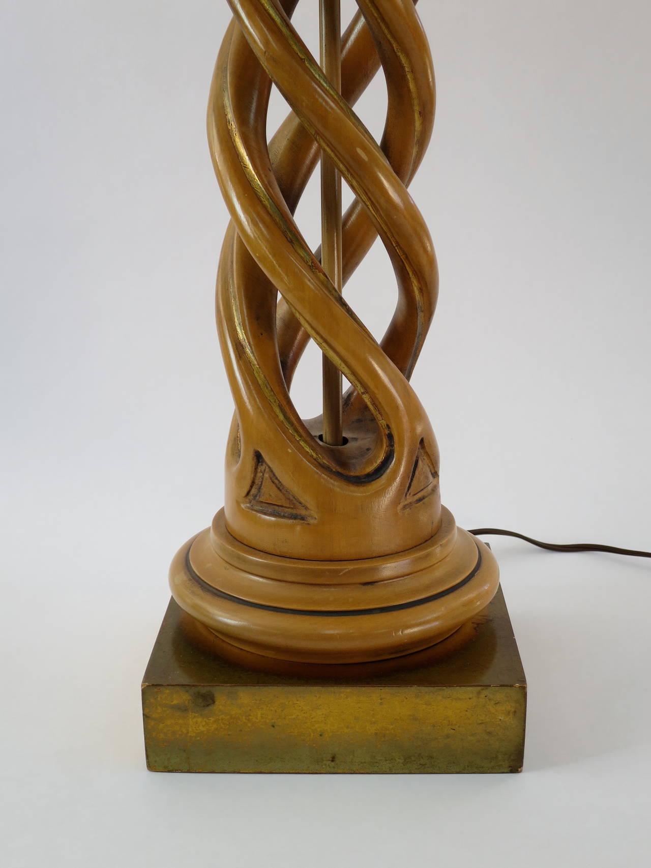 James Mont Carved Helix Table Lamp In Excellent Condition In San Diego, CA
