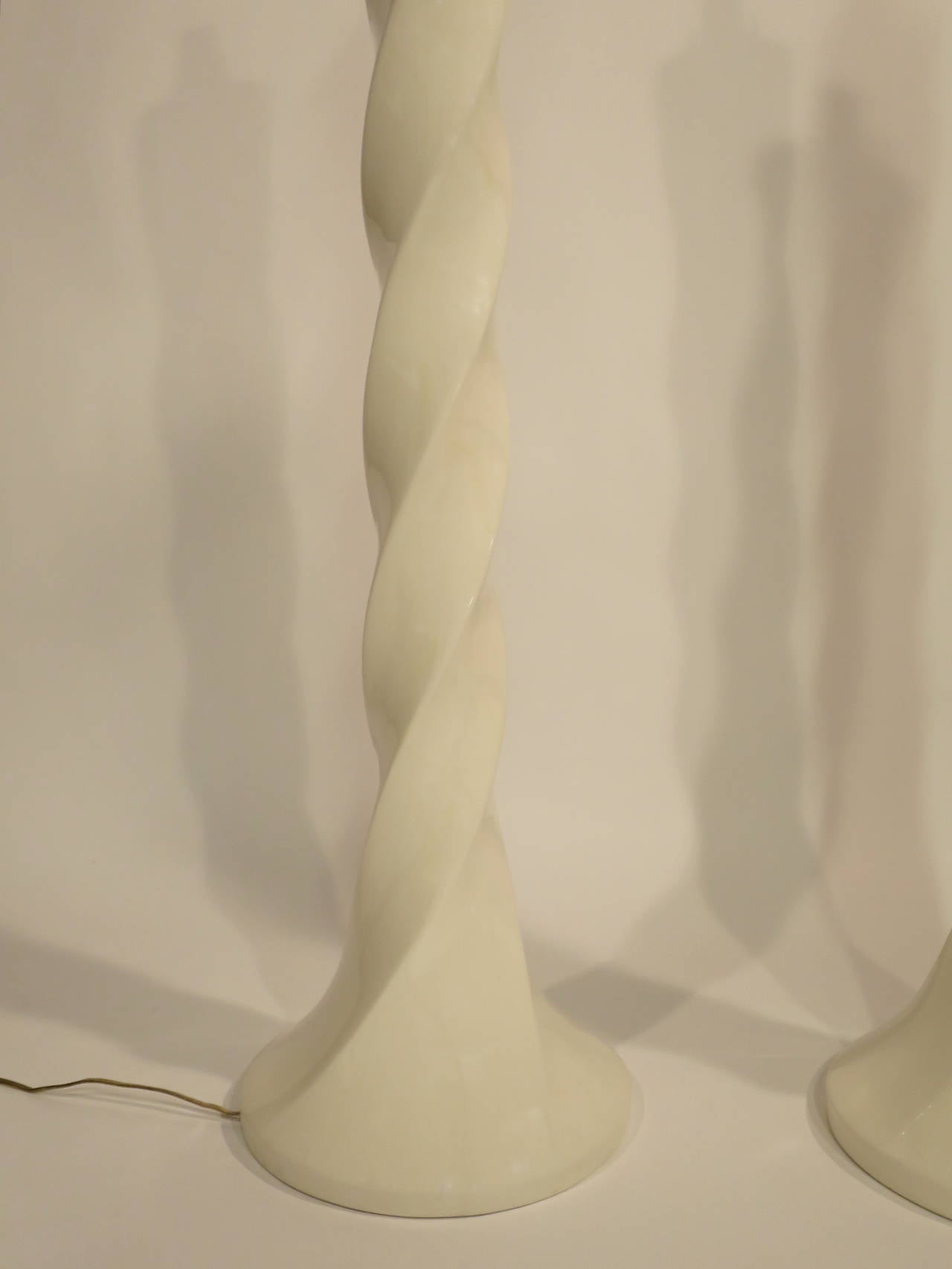 Pair of Ceramic Spiral Form Floor Lamps