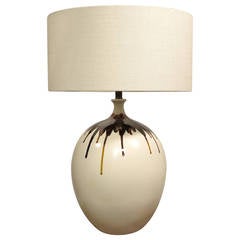 Mid Century Drip Glaze Ceramic Table Lamp