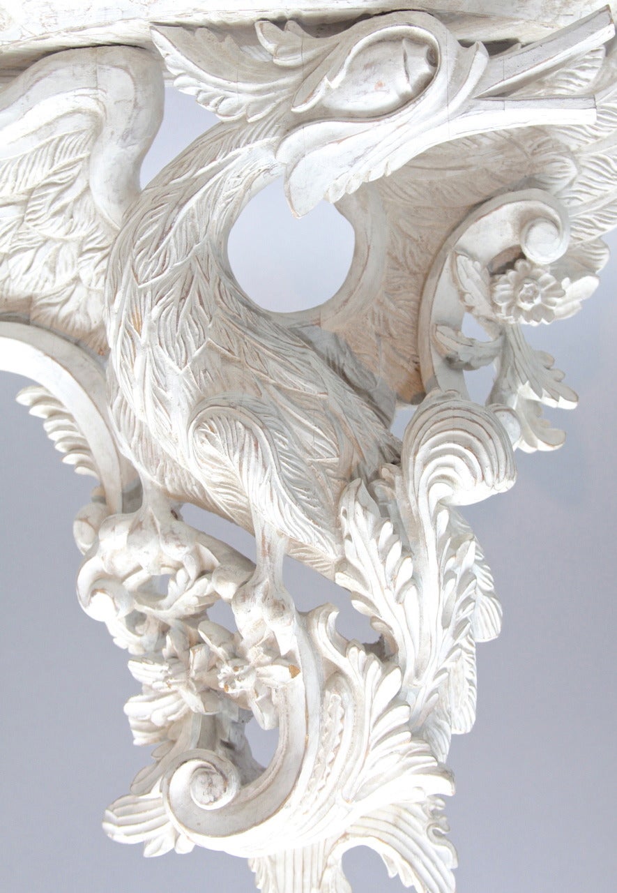 A Pair of Georgian Style Carved and Painted Wall Brackets