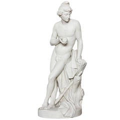 Large Parian Porcelain Figure of Paris with the Golden Apple