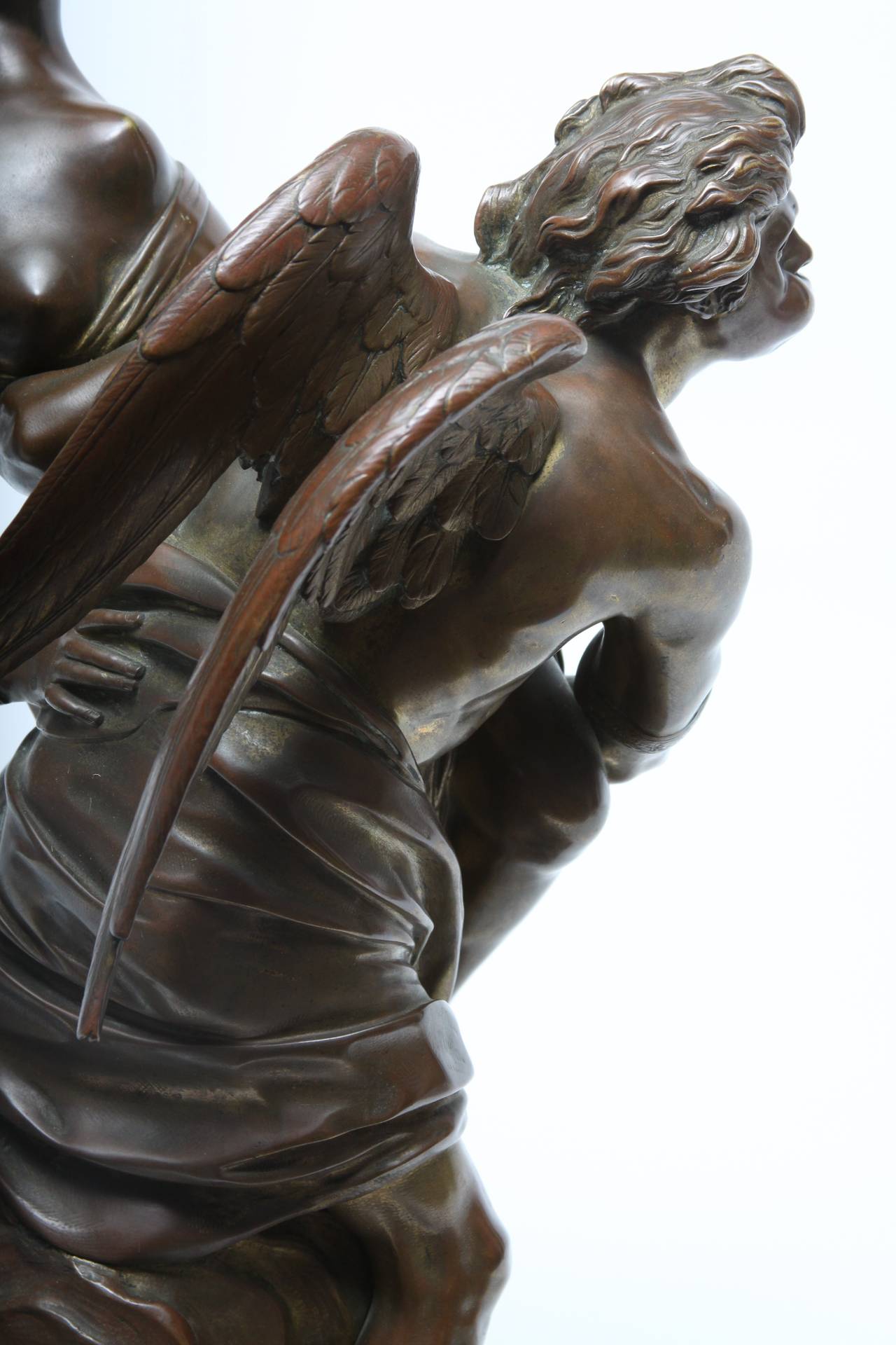 Boreas Abducting Oreithyia - Gold Figurative Sculpture by Louis-Simon Boizot