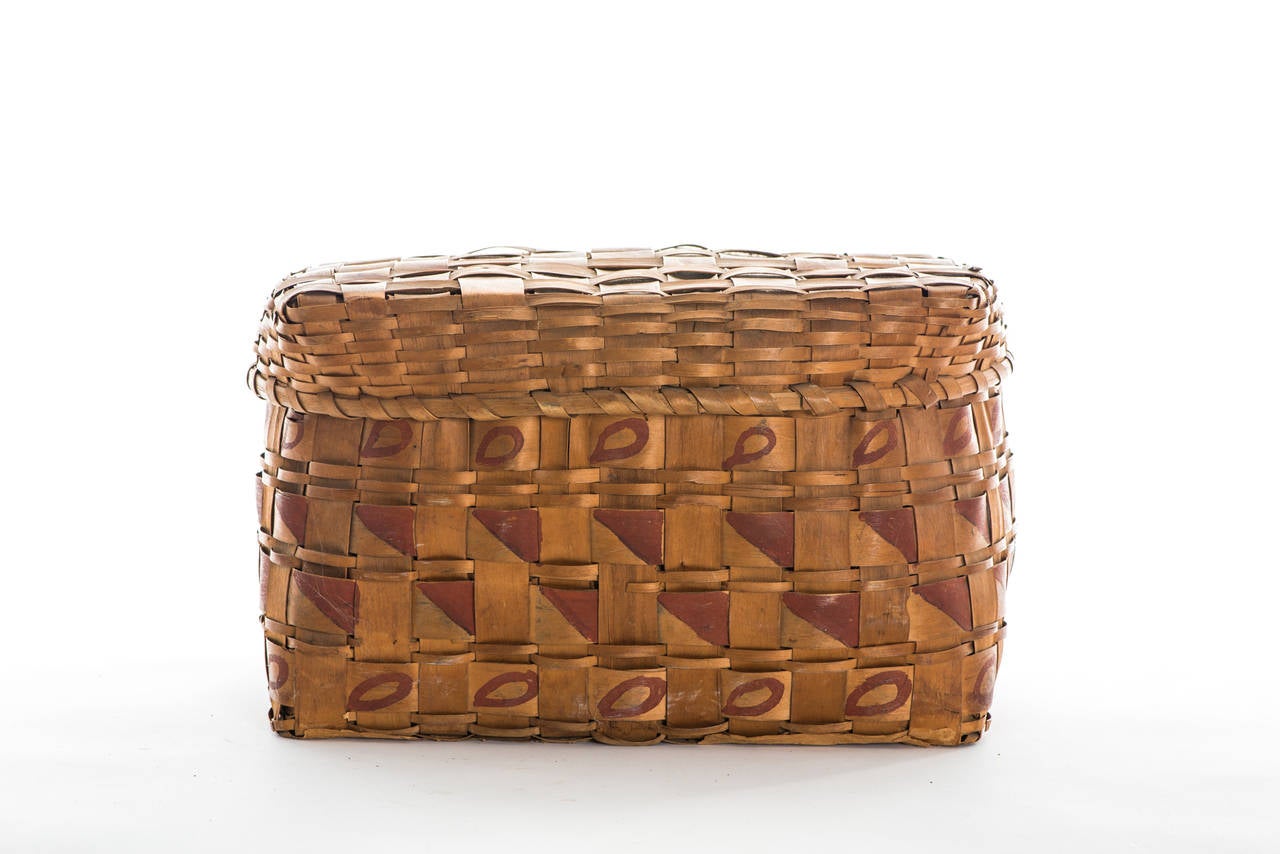 Mid19th Century Native American Splint Basket For Sale at 1stDibs