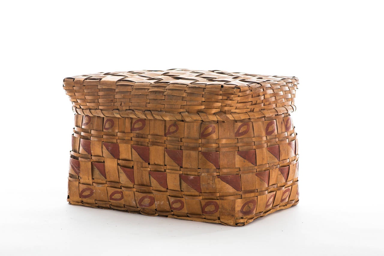 Hand-Woven Mid-19th Century Native American Splint Basket