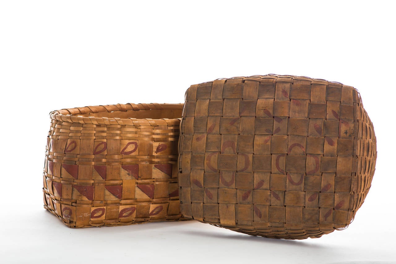 Mid-19th Century Native American Splint Basket 1