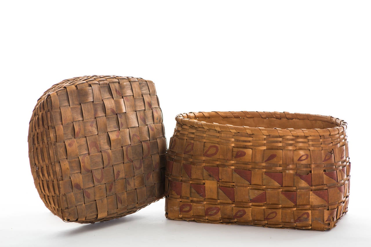 Mid19th Century Native American Splint Basket For Sale at 1stDibs