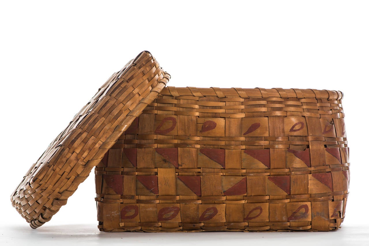 Ash Mid-19th Century Native American Splint Basket