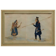Antique Native American Watercolor, 19th Century 4