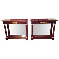 Empire Pair of Console Tables Attributed to Jacob Desmalter