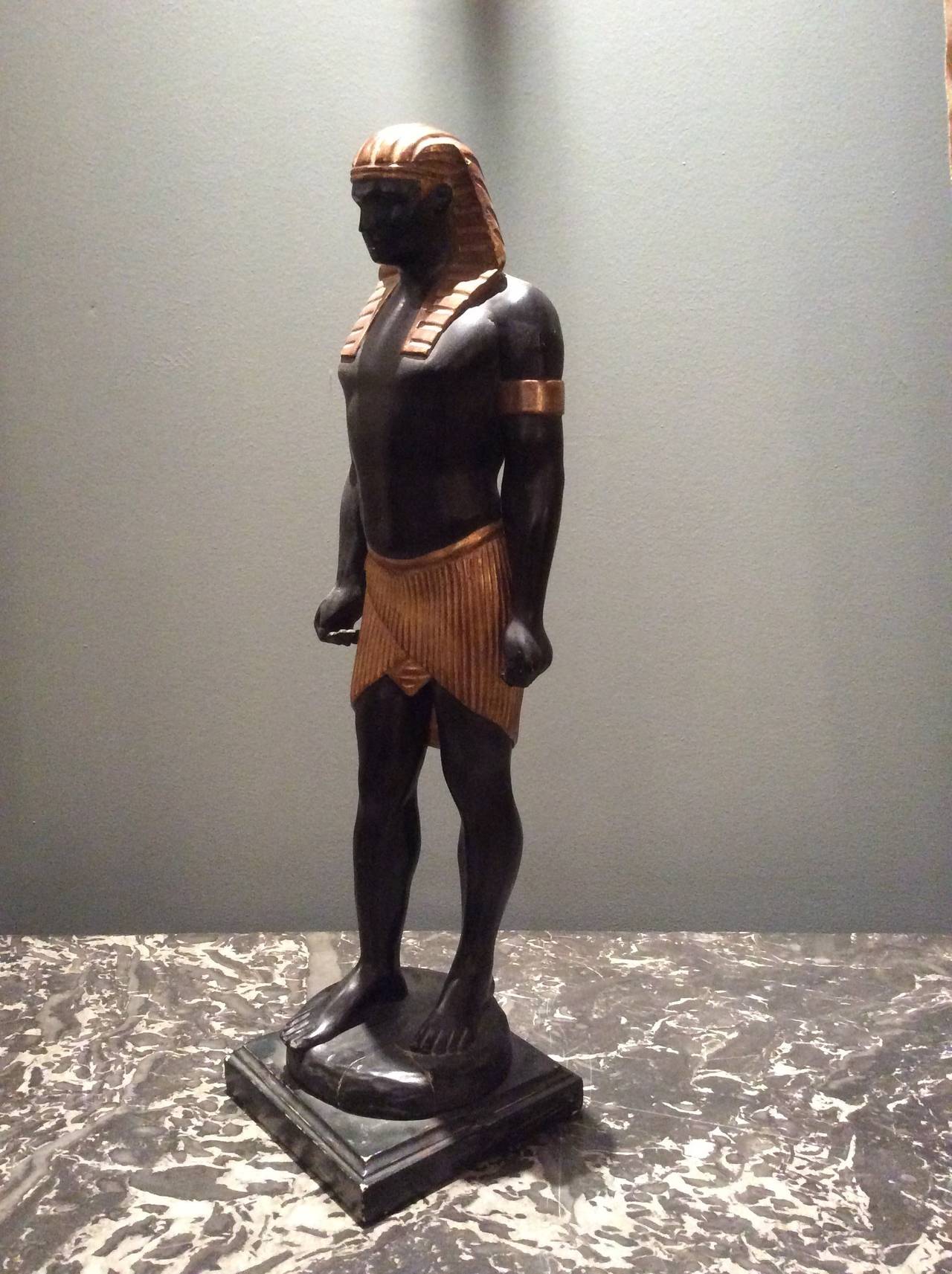 'Return of Egypt' Empire Period Exceptional Sculpture in Black and Gilded Wood