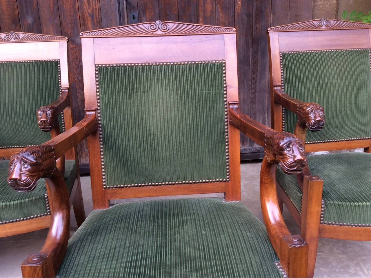 Empire Series of Four Armchairs Attributed to Jacob Freres In Excellent Condition For Sale In Antibes, FR