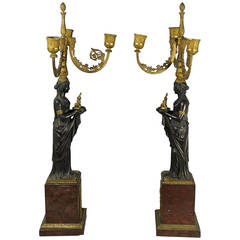 Antique Pair of Empire Period Candelabras Attributed to Pierre Philippe Thomire