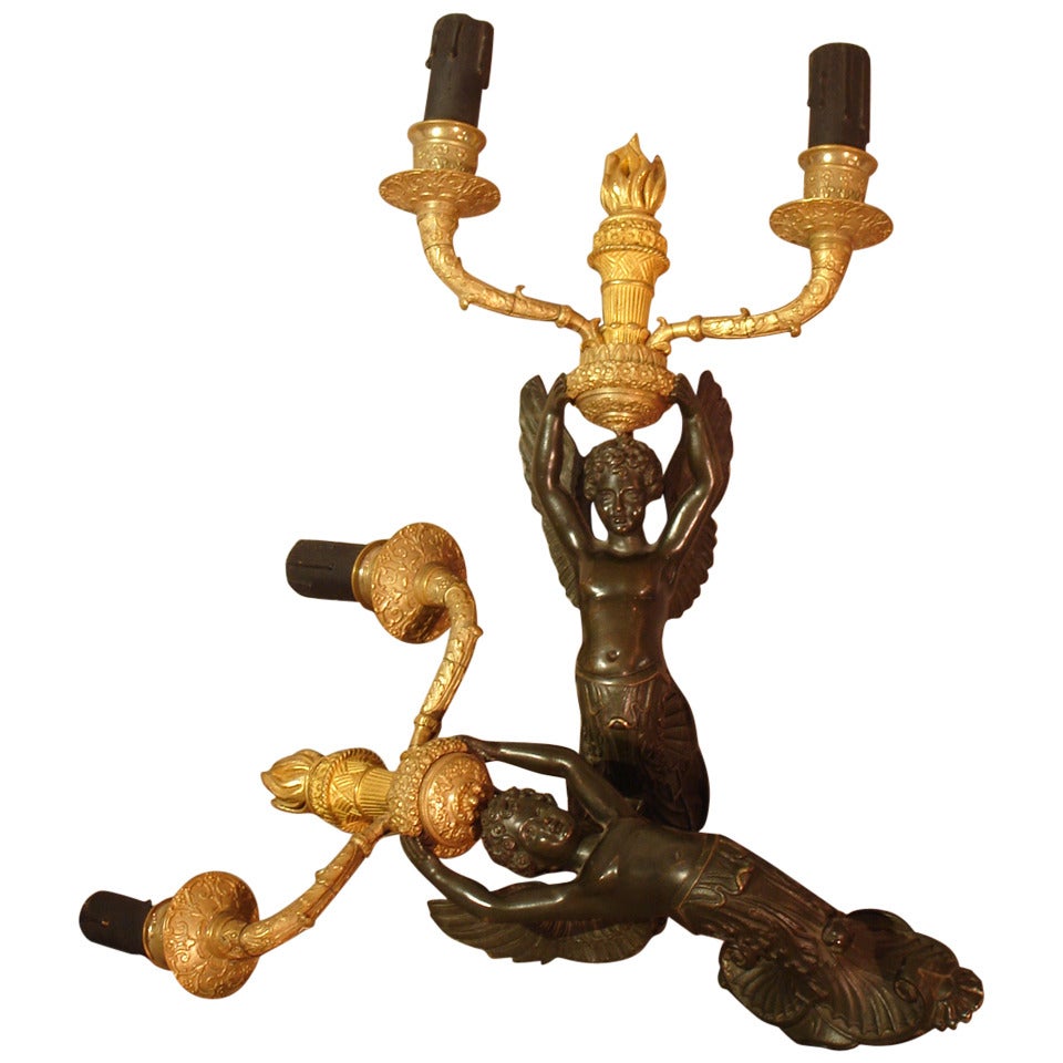 Pair of Empire Sconces Attributed to Antoine Ravrio