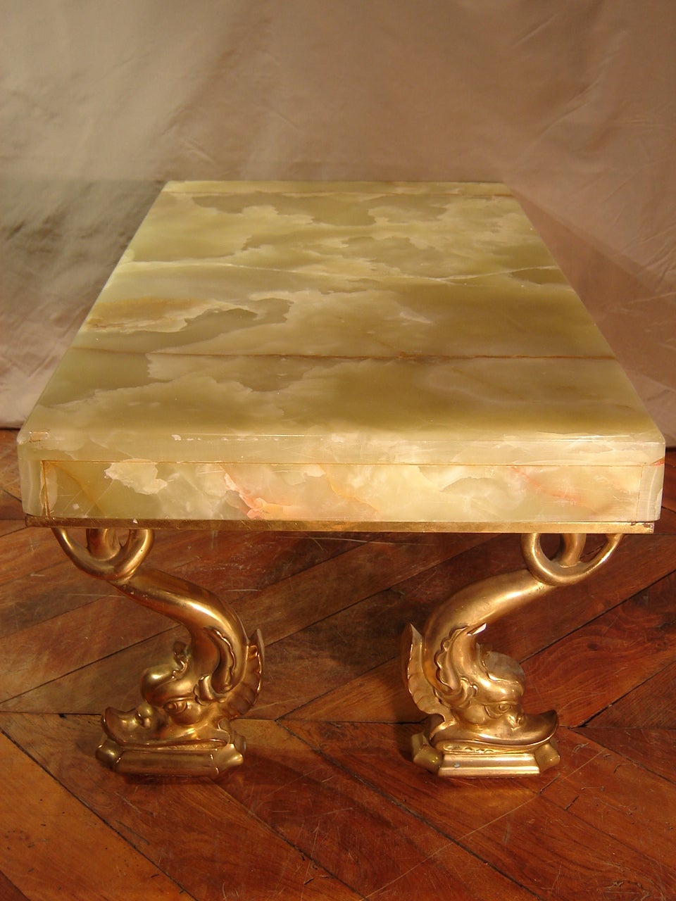 French Bronze and Onyx Coffee Table For Sale