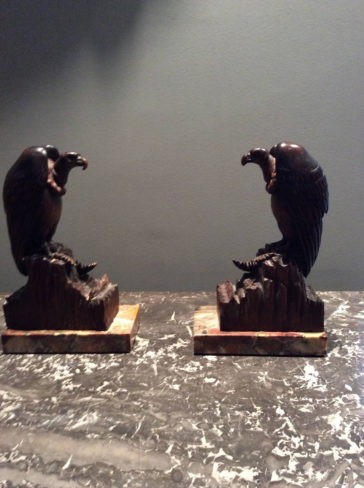 Mid-20th Century Pair of Hawk Sculptures, 1930, Art Deco Era For Sale