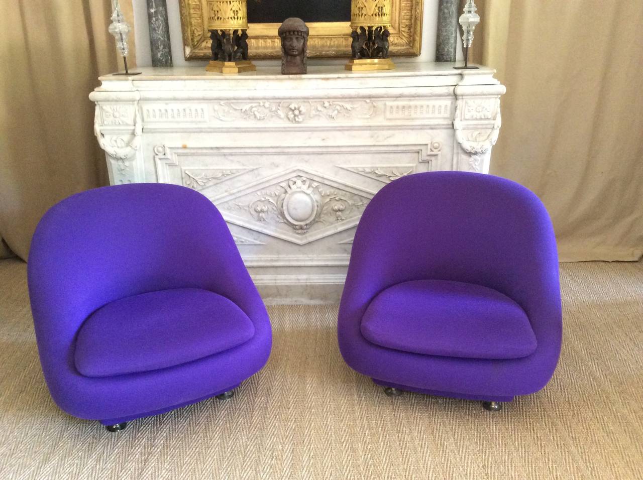 French Pierre Paulin Pair of Easy Chairs For Sale