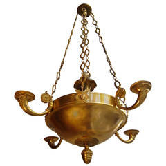 Chiseled and Gilded Bronze Chandelier, Empire Period