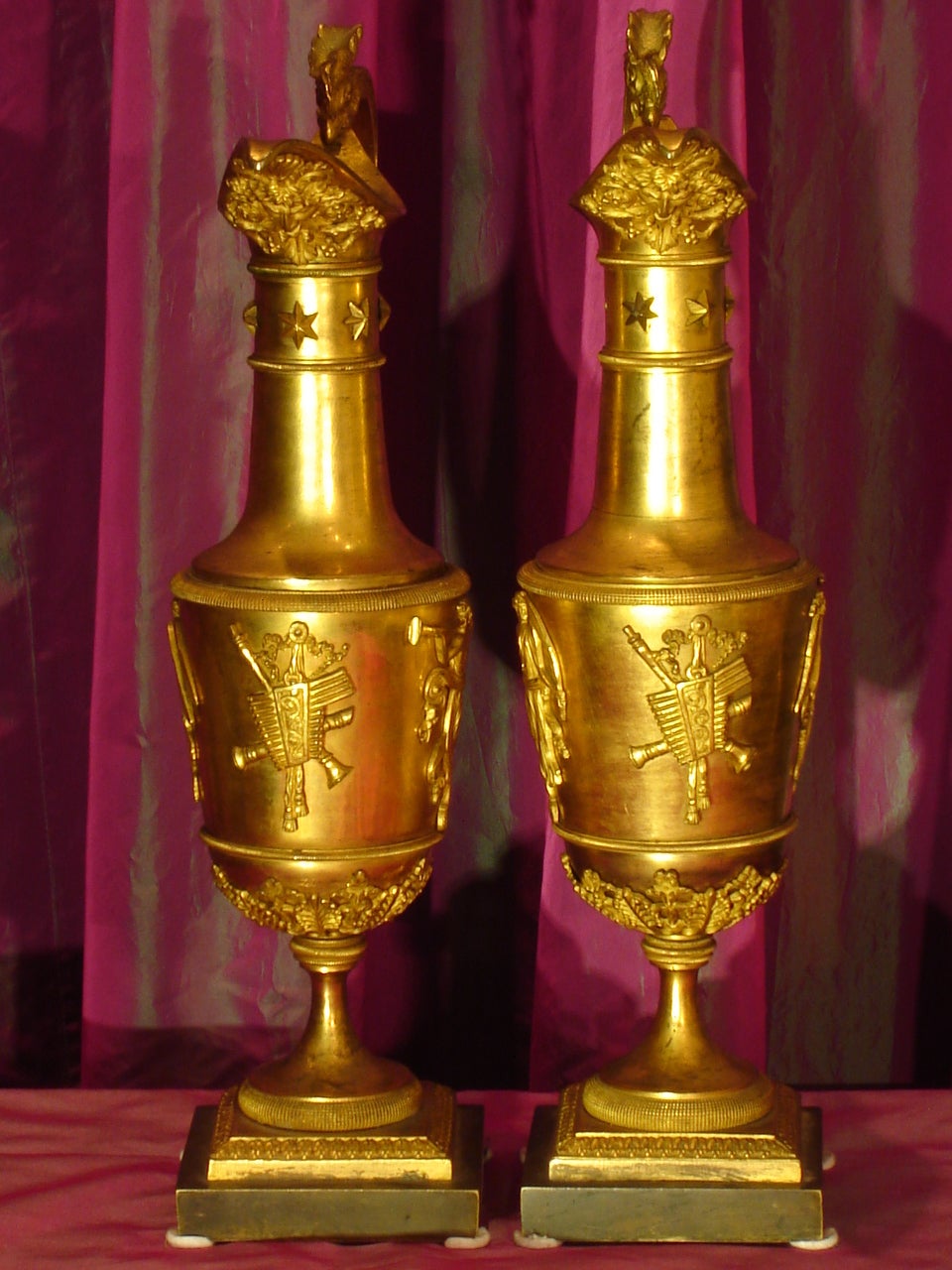 French Claude Galle Attributed, Empire Period Pair of Ewers For Sale