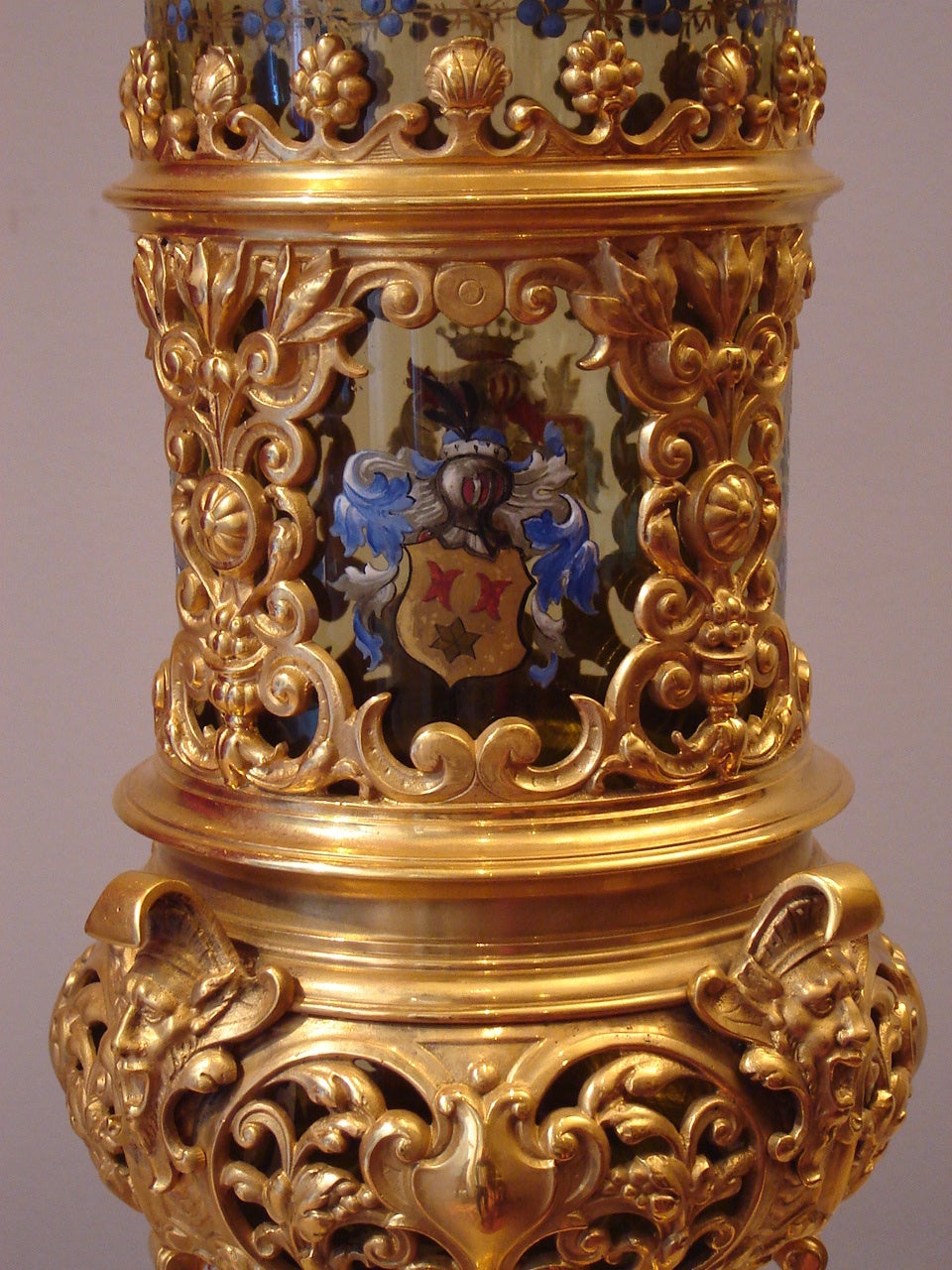 Renaissance Revival Pair of Gilded Bronze Lanterns, 19th Century For Sale