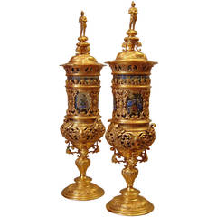 Pair of Gilded Bronze Lanterns, 19th Century