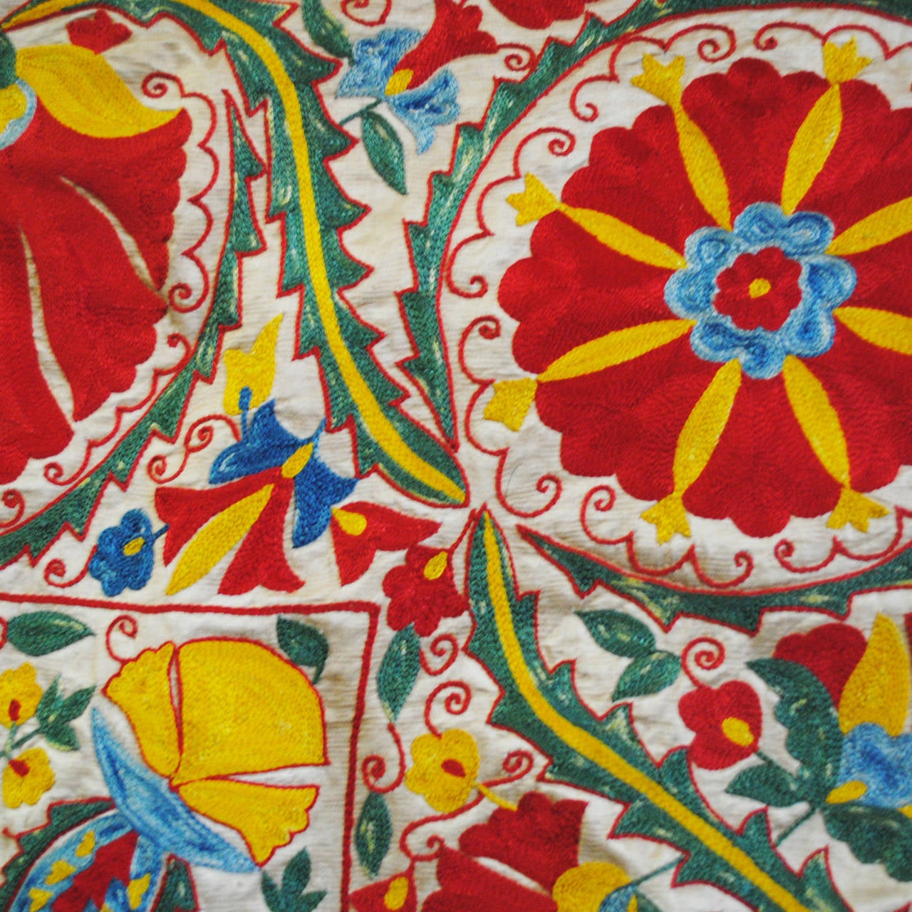 Contemporary Hand-Embroidered Uzbek Suzani For Sale