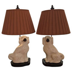 Pair of English Staffordshire Lamps