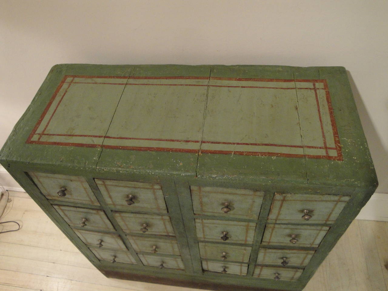 Folk Art 19th Century French Painted Apothecary Chest
