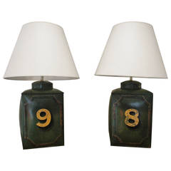 Pair of 19th Century Tole Lamps