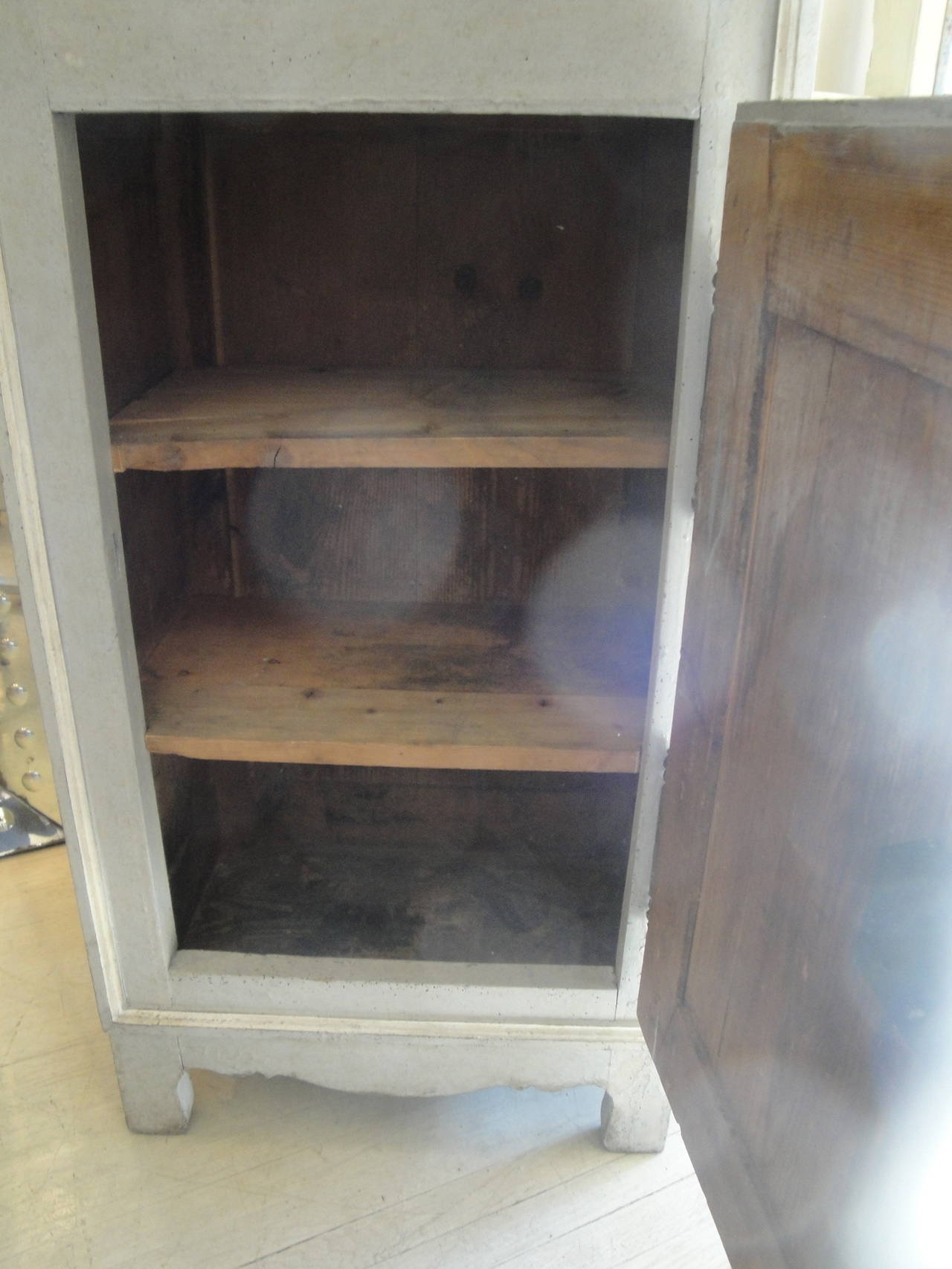 18th Century French Painted Tall Chimney Cupboard For Sale 2