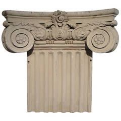 19th Century French Painted Ionic Capital