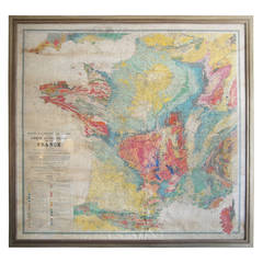 Vintage Mid-Century Geological Map of France