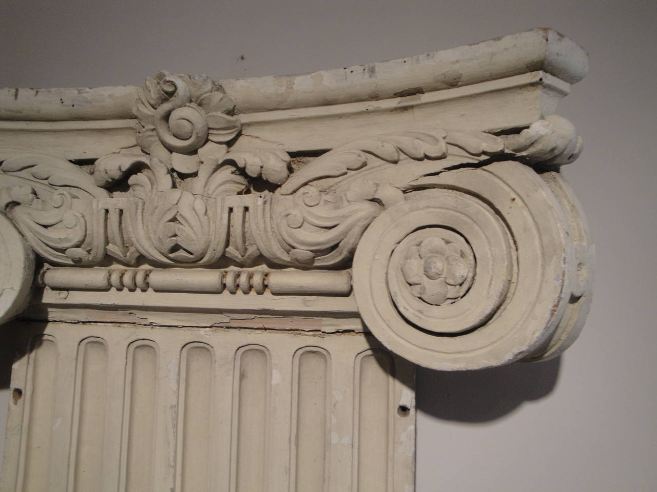 19th Century French Painted Ionic Capital