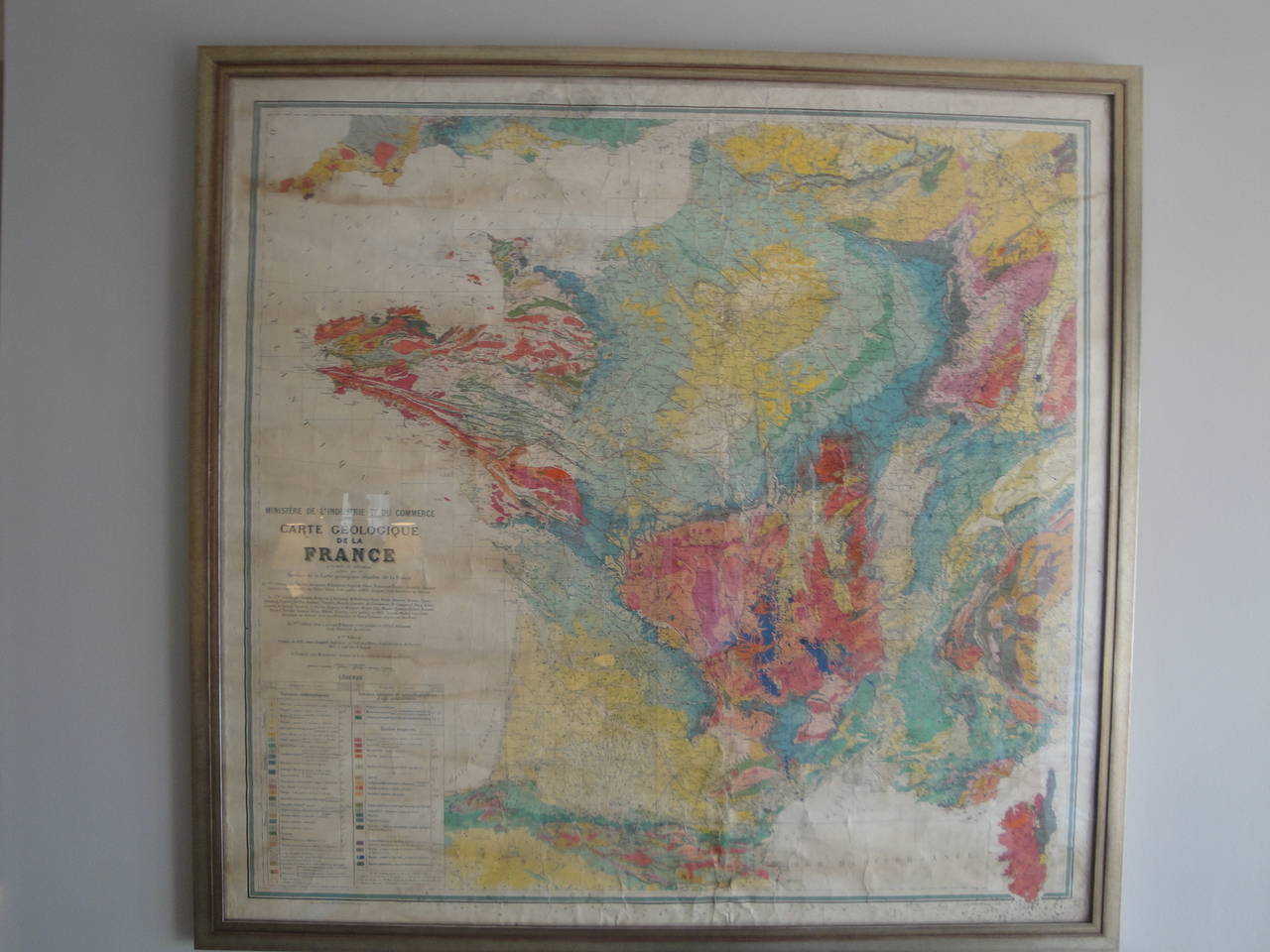 Mid-Century geological map of France.